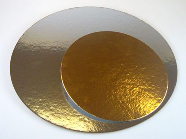 FunCakes Cake boards silver-gold ROUND 26cm 3pcs.