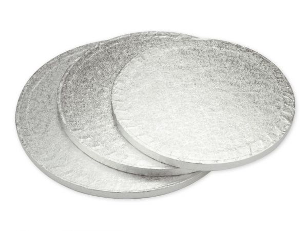 Cake-Masters Cake Board circular 33cm silver shrink wrapped