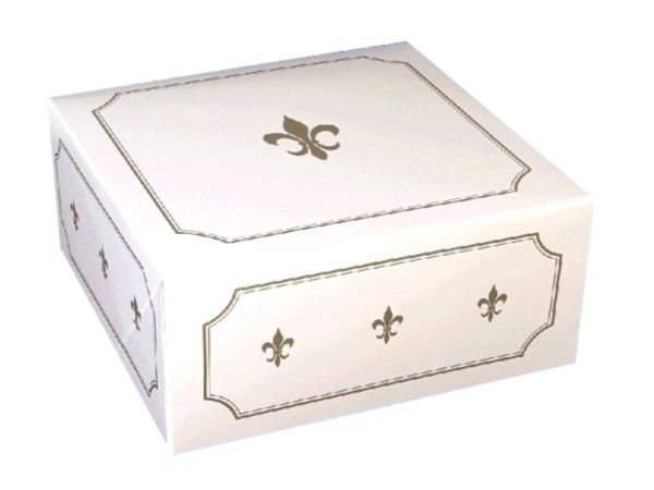 Cake Box 32x32x12cm white-gold