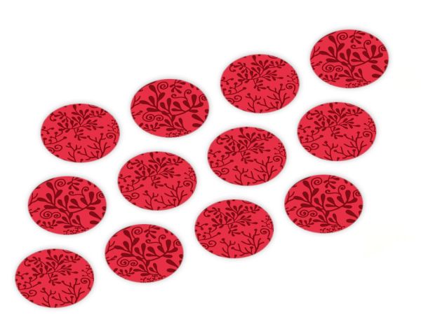 CM Basics Cupcake Buttons Pflanzen rot 12 Stück