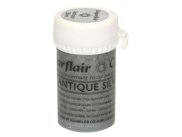 Sugarflair Pastenfarbe Antique Silver 25g