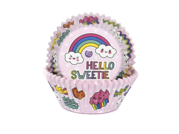 House of Marie Muffinförmchen Rainbow pink 48 Stück