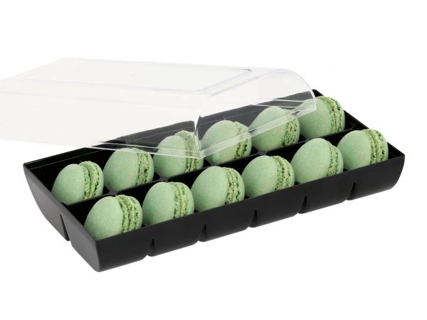 Macaron Half Shells 24pcs. green in 12er Verpackung black