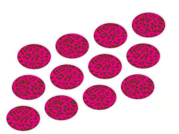 CM Basics Cupcake Buttons Leopard pink 12 Stück