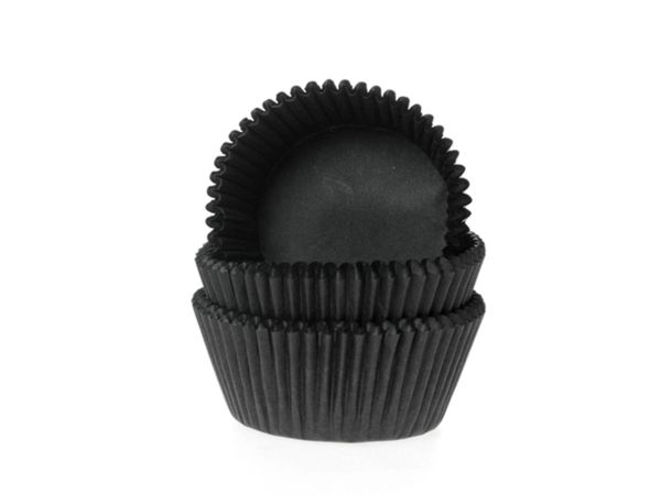 House of Marie Mini-Muffinförmchen schwarz 60 Stück