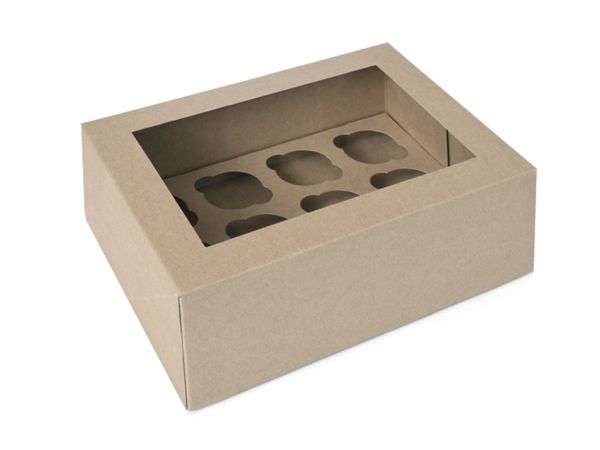 House of Marie Cupcake Box für 12 mini Cupcakes kraftpapier braun 2 Stück