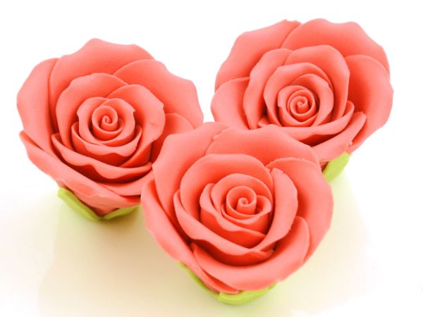 Cake-Masters Roses 50mm red sugar 3 pieces