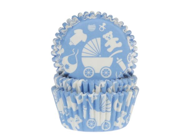 House of Marie muffin cups newborn baby blue 48 pieces