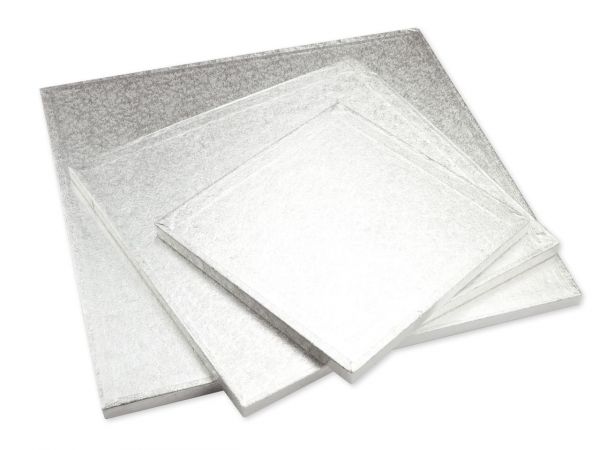 Cake-Masters Cake Board square 43cm silver shrink wrapped