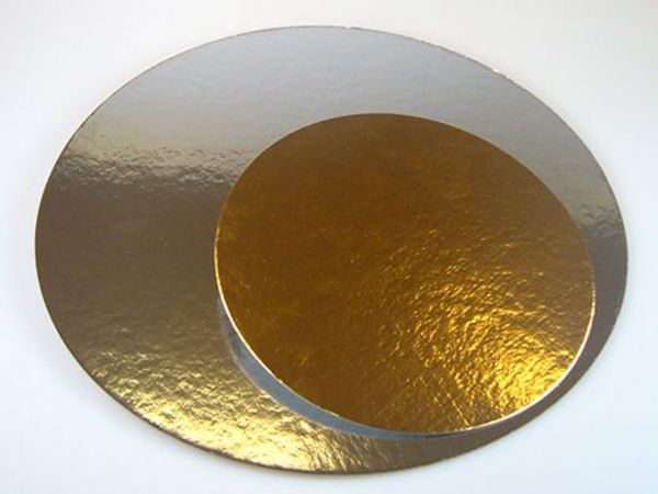 FunCakes Cake boards silver-gold ROUND 20cm 3pcs.