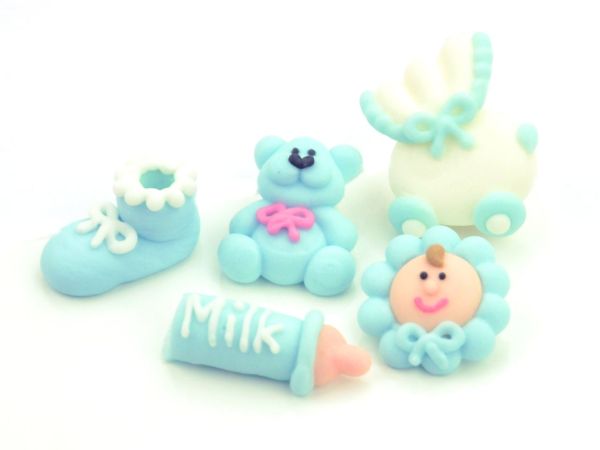 Cake-Masters Taufenset blau Zucker 5er Set
