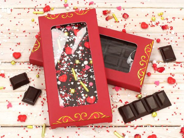 Cake-Masters Packaging for chocolate bar red Set of 3 incl. cello bags