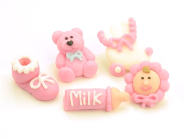 Cake-Masters Taufenset rosa Zucker 5er Set