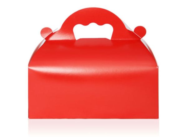 Cake Box with handle 10x18cm red