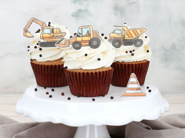 Cake-Masters Wafer Paper Construction Vehicles 16pcs. pre-cut