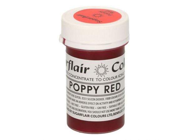 Sugarflair Paste Colour POPPY RED 25g
