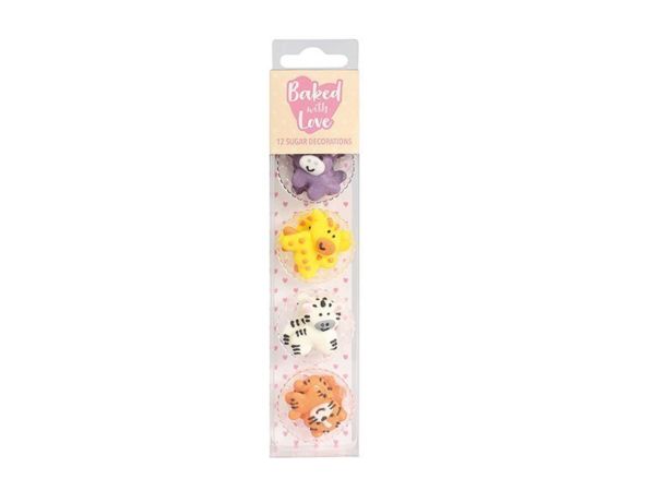 Culpitt sugar decor jungle animals 12 pieces 2,5cm
