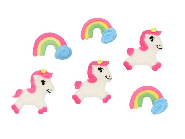 Cake-Masters Einhorn Regenbogen flach Zucker-Set 72 Stück