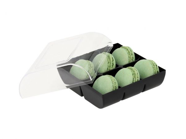 Macaron Half Shells 12pcs. green in 6er Verpackung black
