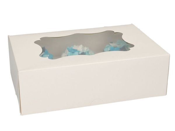 Funcakes Cupcake-Muffin 6er Box mit Fenster weiß