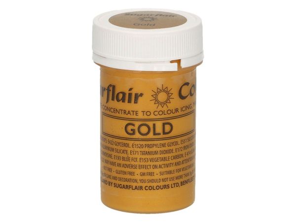Sugarflair Pastenfarbe Satin gold 25g