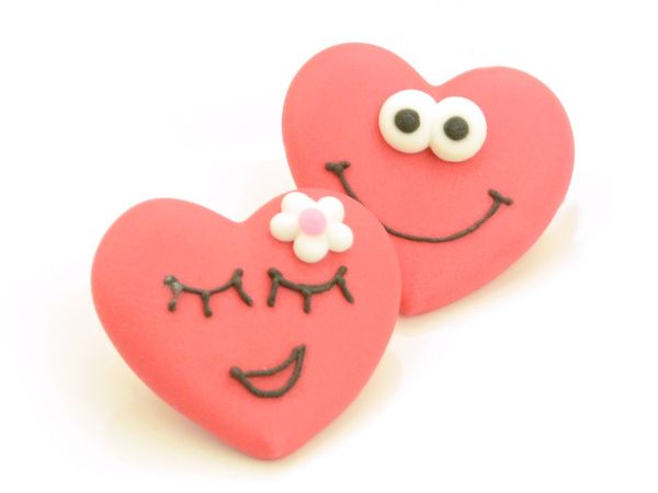 Cake-Masters Hearts with face sugar 10 pieces