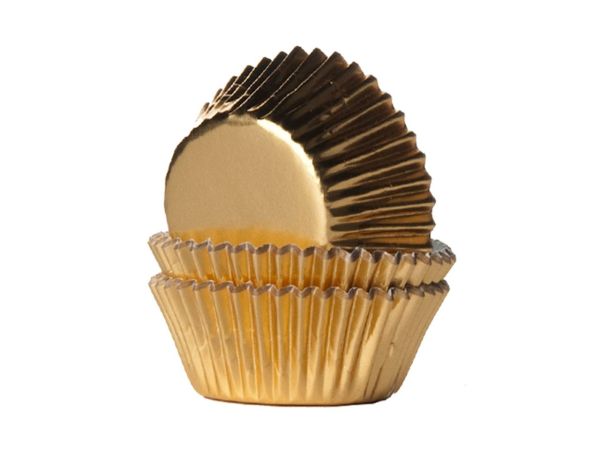 House of Marie Mini-Muffinförmchen Folie gold 36 Stück
