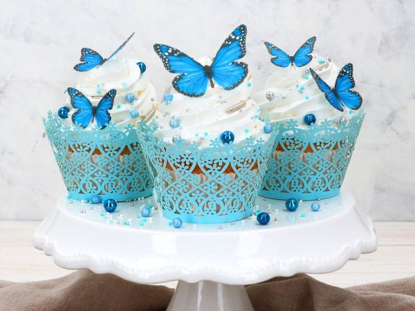 Cake-Masters Wafer Paper Wild Butterflies Blue 29pcs. pre-cut