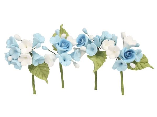 House of Cake Zucker Bouquet Mini Rose blau 4 Stück