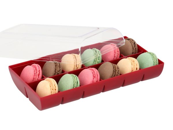 Macaron-Schalen 24 Stück bunt in 12er Verpackung ruby