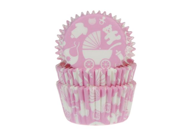 House of Marie muffin cups newborn baby pink 48 pieces