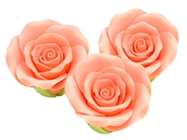 Cake-Masters Roses 50mm salmon sugar 3 pieces