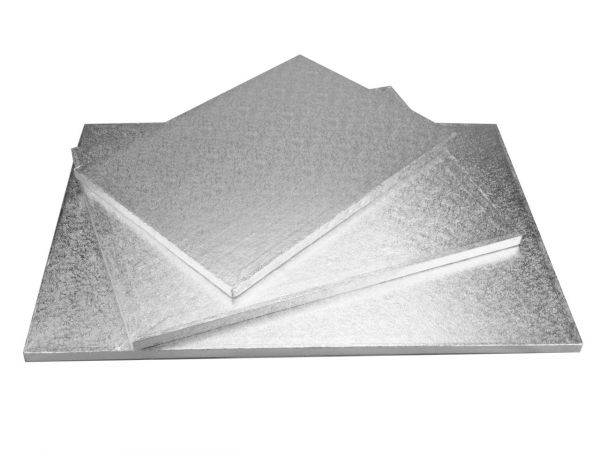 Cake-Masters Cake Board rectangular 51x36cm silver shrink wrapped